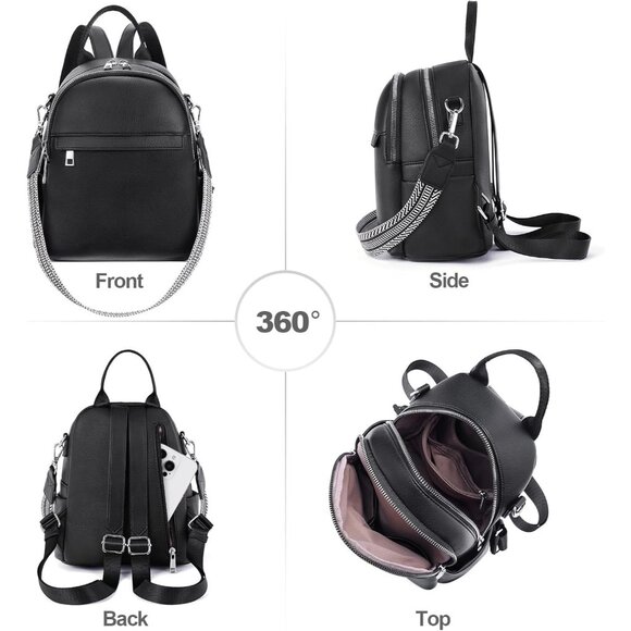 Convertible Mini Backpack Purse with Multiple Pockets - Perfect Travel Companion - Picture 6 of 6